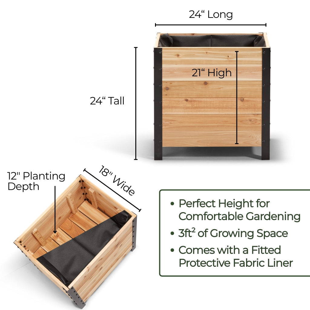 18" x 24" Planter Box - 24" TALL / Select Grade
