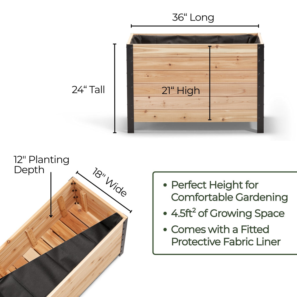 18" x 36" Planter Box - 24" TALL / Select Grade
