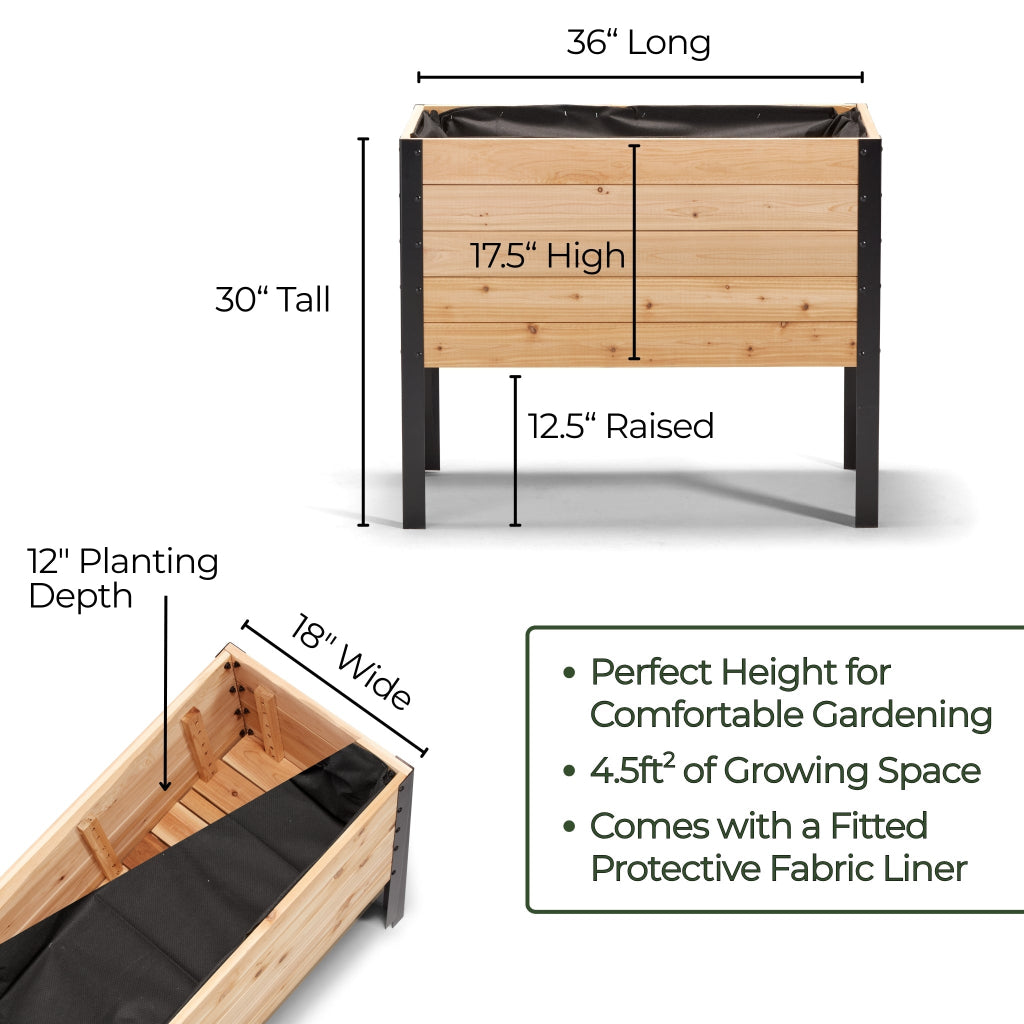 18" x 36" Raised Garden Bed - 30" TALL / Select Grade