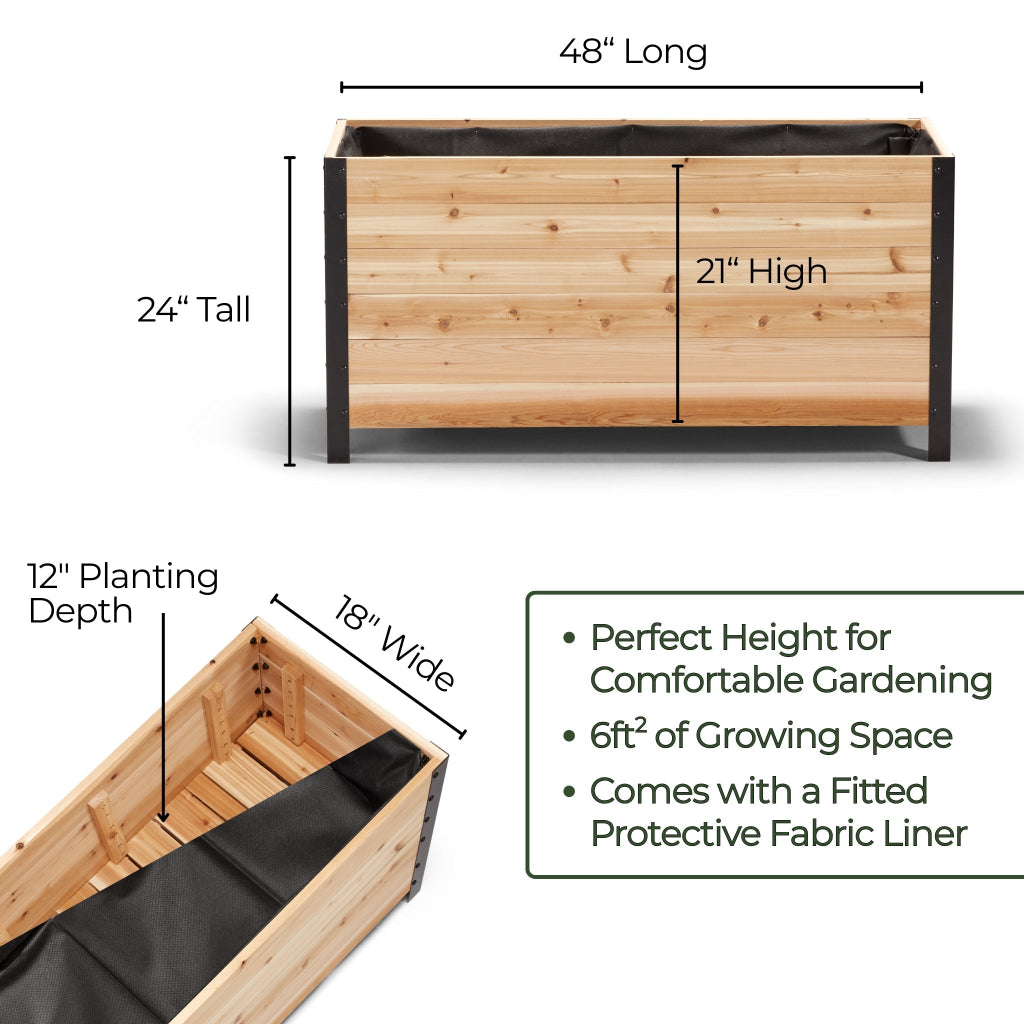 18" x 48" Planter Box - 24" TALL / Select Grade