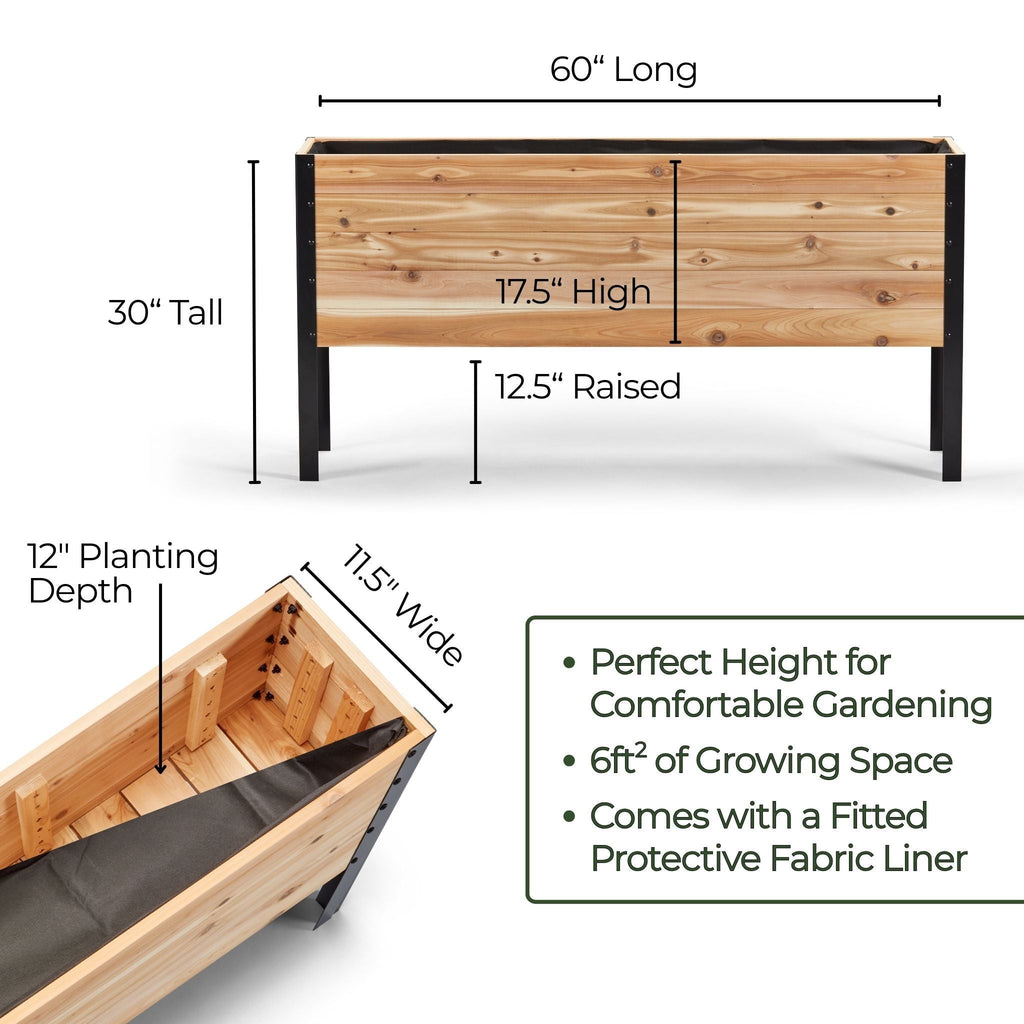 11.5" x 60" Raised Garden Bed - 30" TALL / Select Grade
